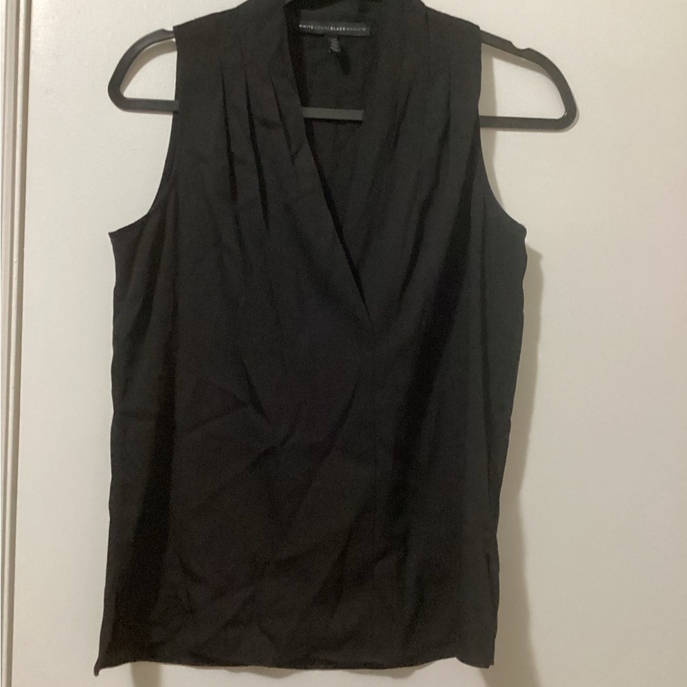 White House Black Market Black V-Neck Blouse